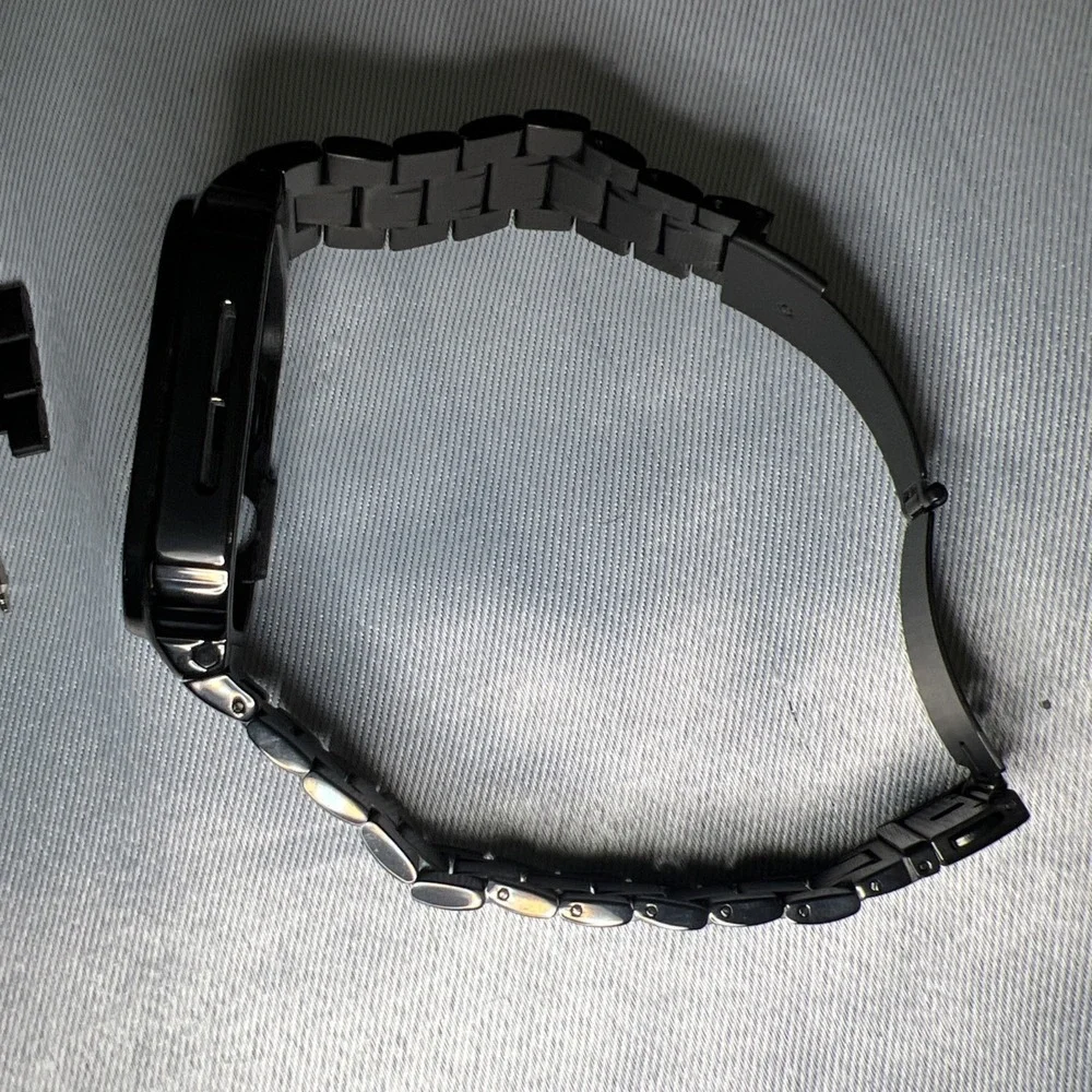 Stainless Steel Black Strap Cover Case For Apple Watch 42/44‎ MM